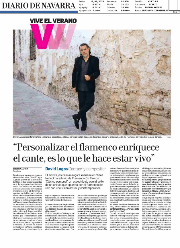 Fotografía del pantallazo de la noticia en la edición impresa de Diario de Navarra