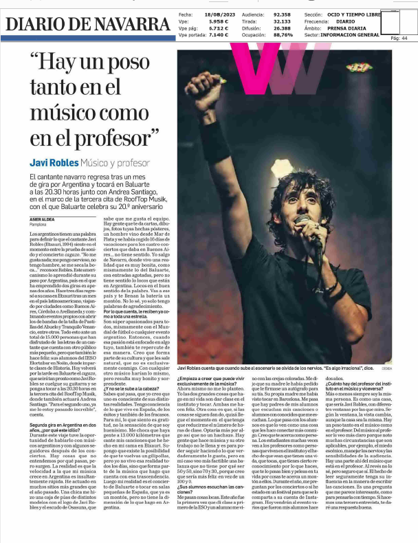 Fotografía del pantallazo de la noticia en la edición impresa del Diario de Navarra