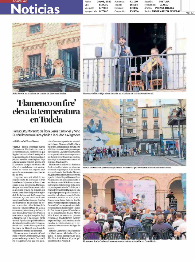 Fotografía del pantallazo de la noticia en la edición impresa del Diario de Noticias