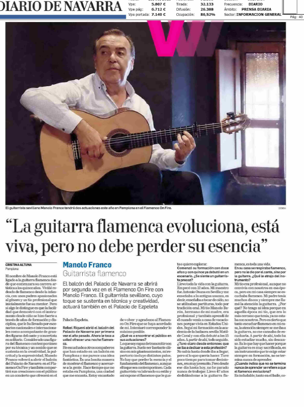 Fotografía del pantallazo de la noticia en la edición impresa del Diario de Navarra