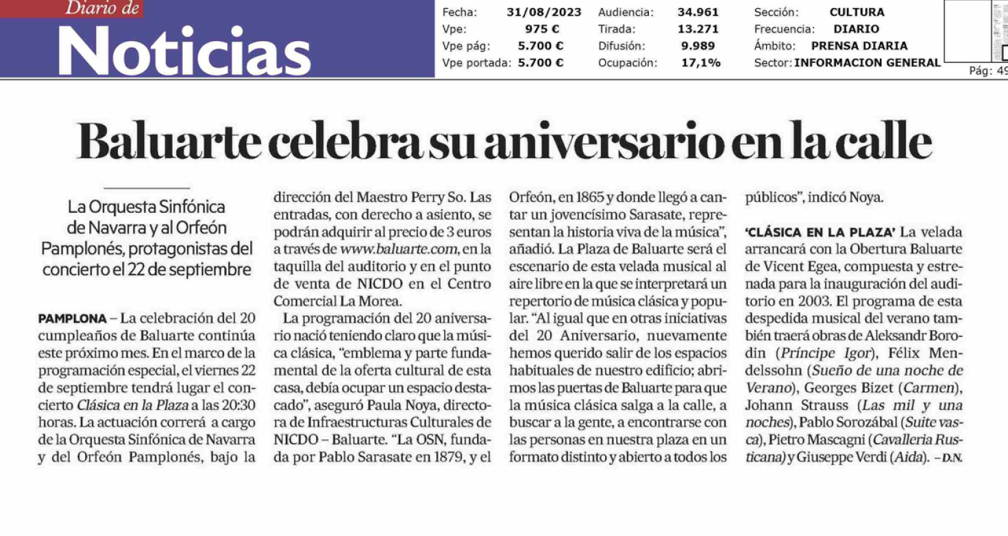 Fotografía del pantallazo de la noticia en la edición impresa del Diario de Noticias