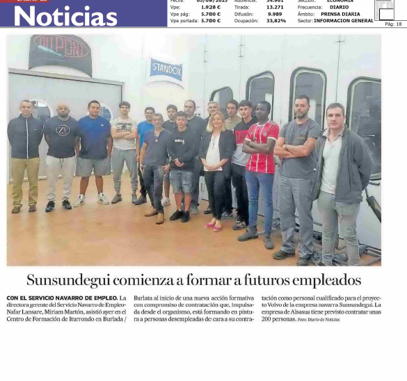 Fotografía del pantallazo de la noticia en la edición impresa del Diario de Noticias