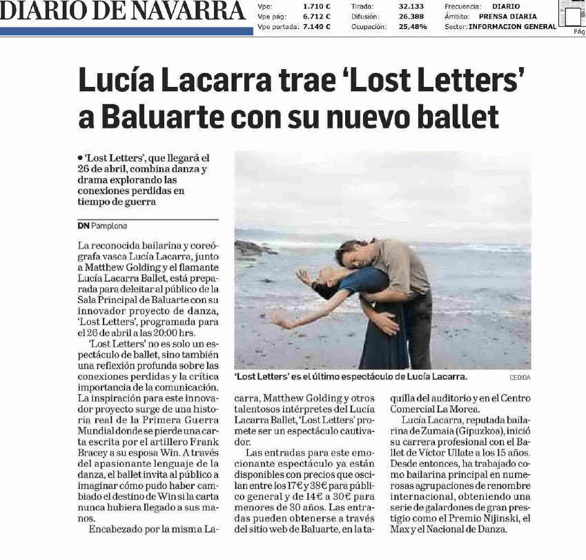 Fotografía del pantallazo de la noticia en la edición impresa del Diario de Navarra
