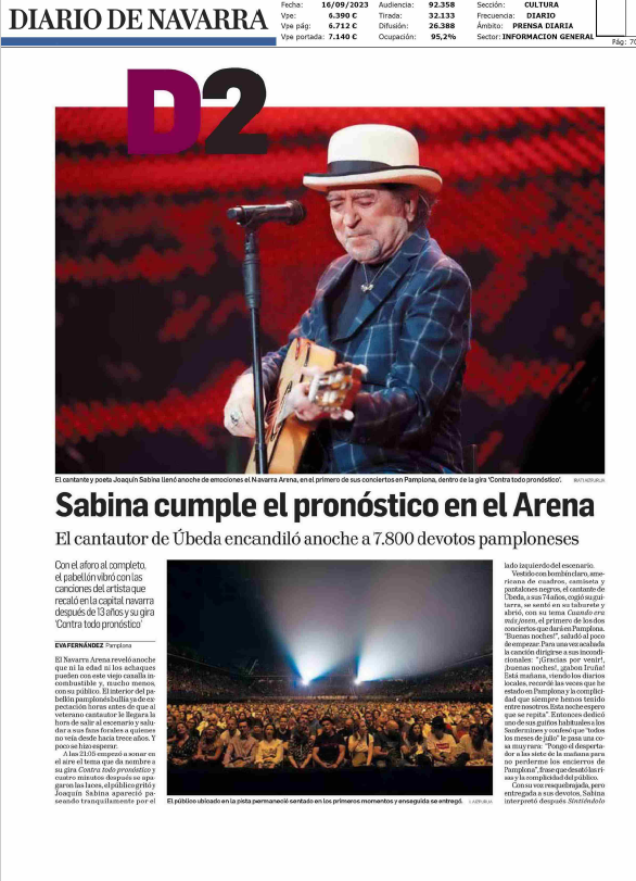 Fotografía del pantallazo de la noticia en la edición impresa del Diario de Navarra