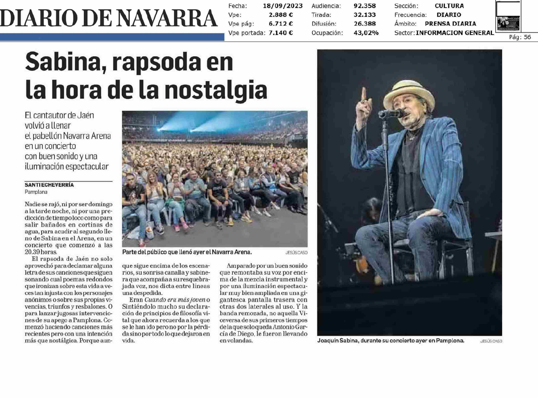 Fotografía del pantallazo de la noticia en la edición impresa del Diario de Navarra