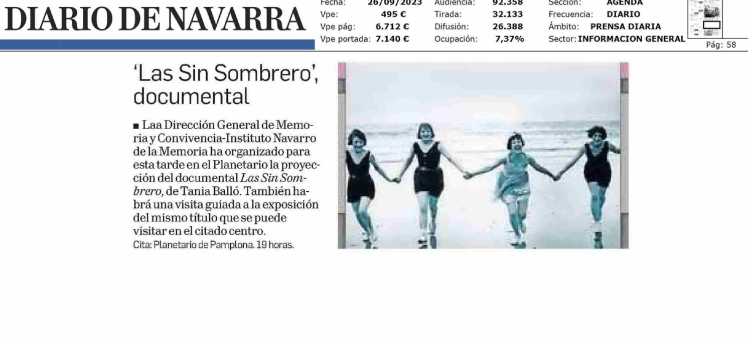 Fotografía del pantallazo de la noticia impresa del Diario de Navarra