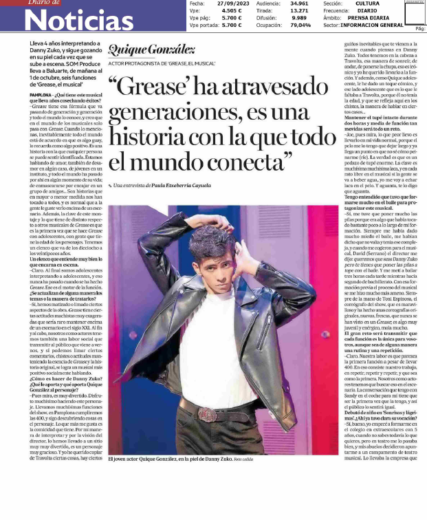 Fotografía del pantallazo de la noticia impresa del Diario de Noticias