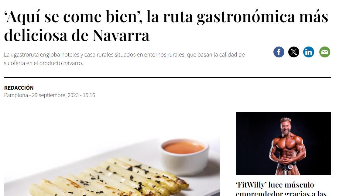 Fotografía del pantallazo de la noticia online de Navarra Capital