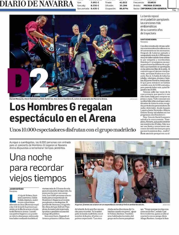 Fotografía del pantallazo de la noticia impresa del Diario de Navarra