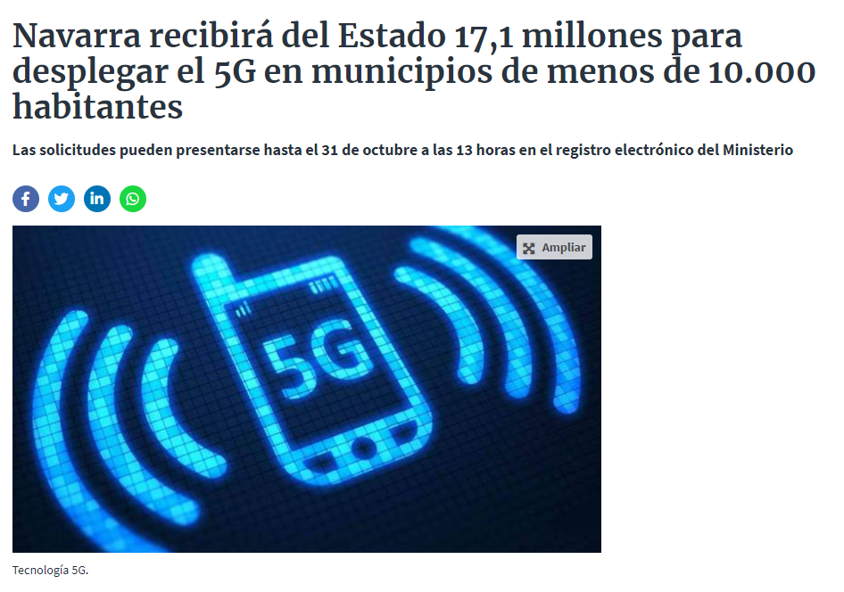 Fotografía del pantallazo de la noticia online del Diario de Navarra