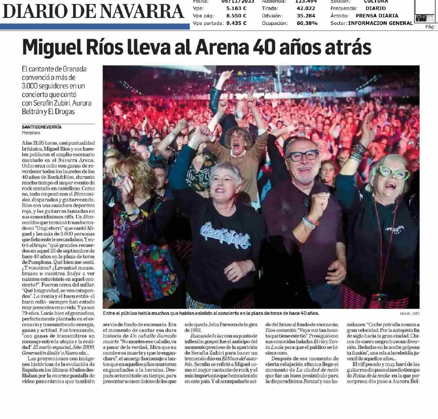 Fotografía del pantallazo de la noticia impresa del Diario de Navarra