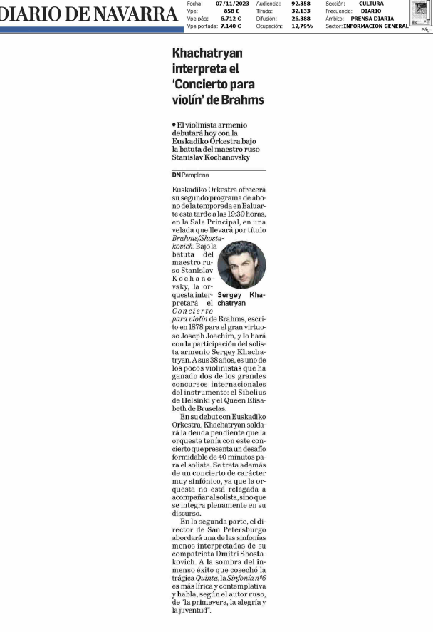 Fotografía del pantallazo de la noticia impresa del Diario de Navarra