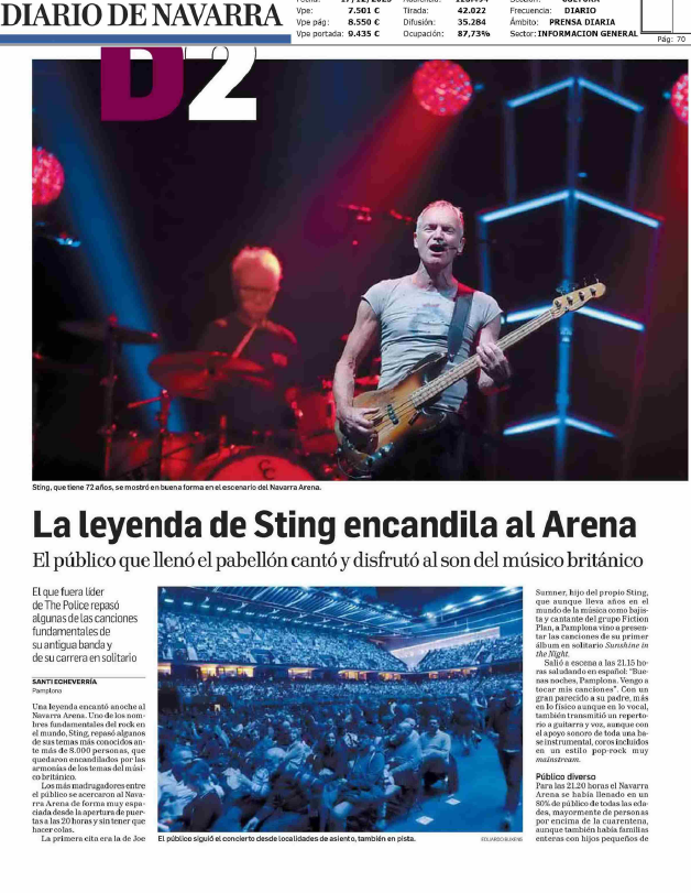 Fotografía del pantallazo de la noticia en la edición impresa de Diario de Navarra