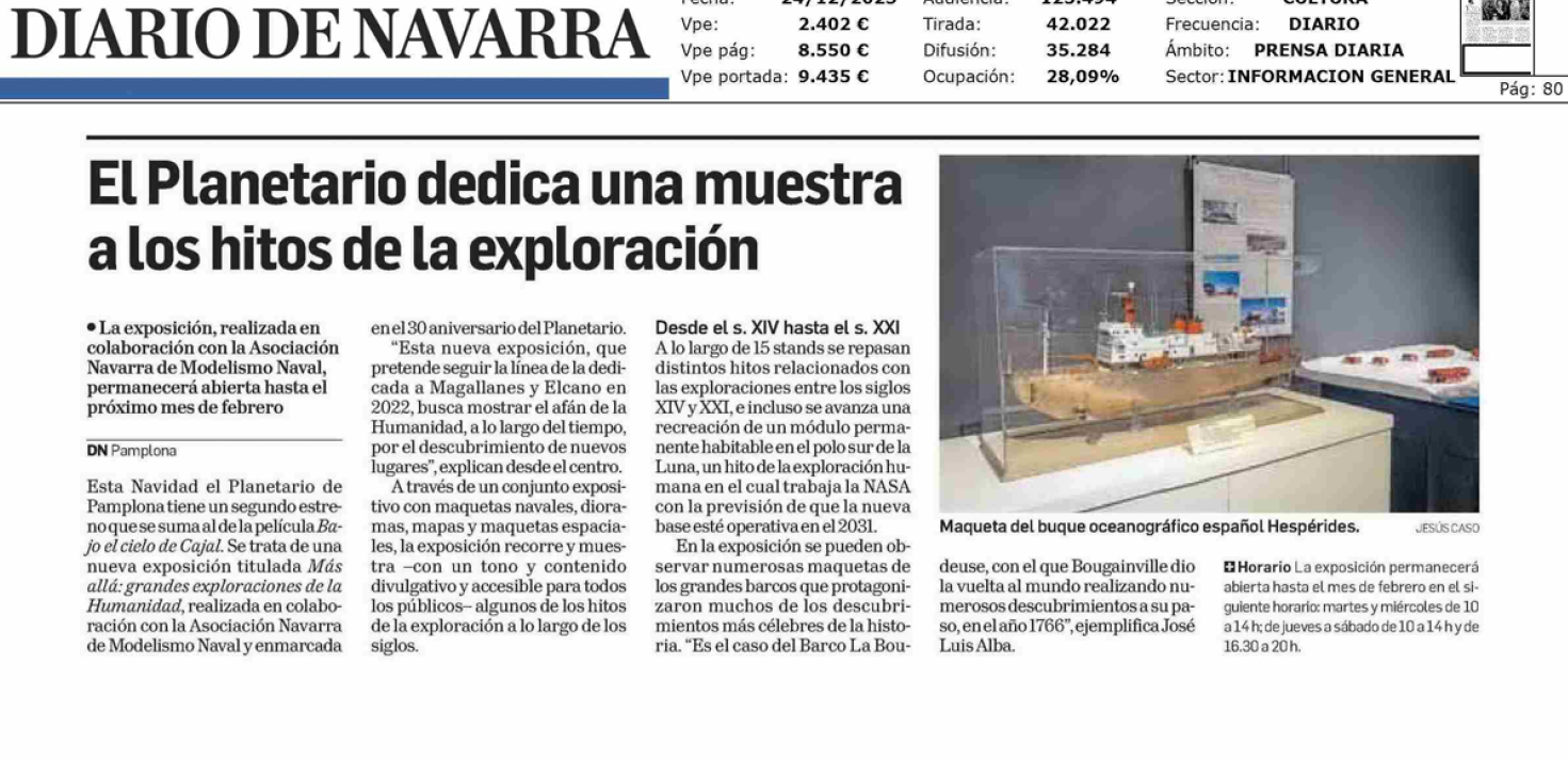Fotografía del pantallazo de la noticia en la edición impresa de Diario de Navarra