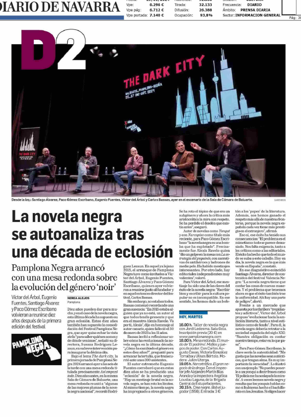 Fotografía del pantallazo de la noticia en la edición impresa de Diario de Navarra