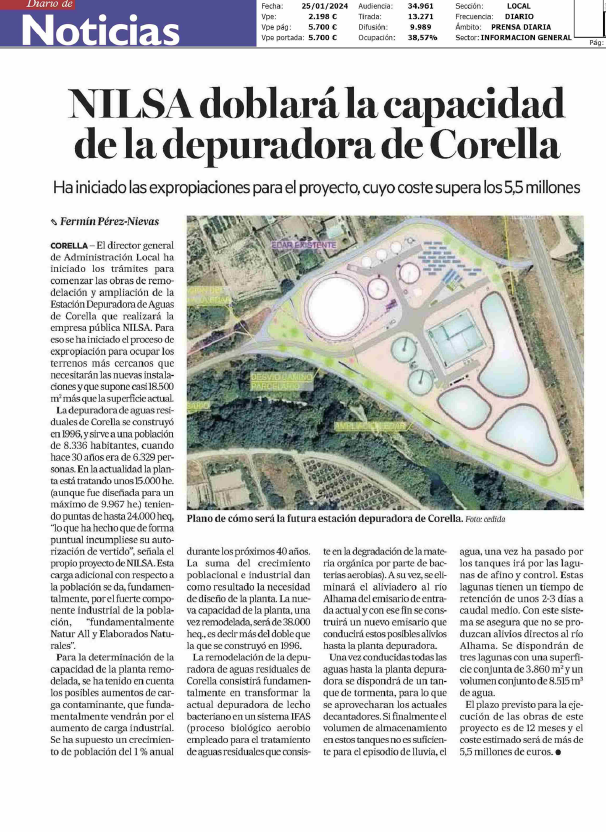 Fotografía del pantallazo de la noticia en la edición impresa del Diario de Noticias