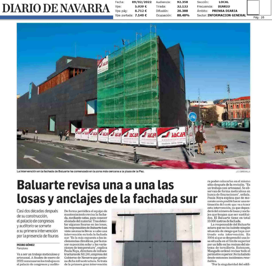 Fotografia de la noticia en la edición impresa del Diario de Navarra