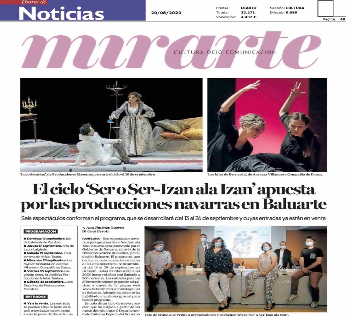Recorte de la noticia publicada en la edición impresa de Diario de Noticias