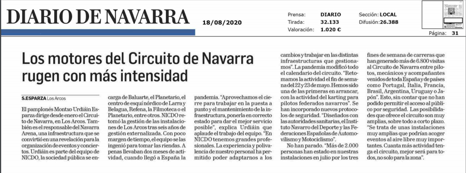 Recorte de la noticia publicada en la edición impresa de Diario de Navarra