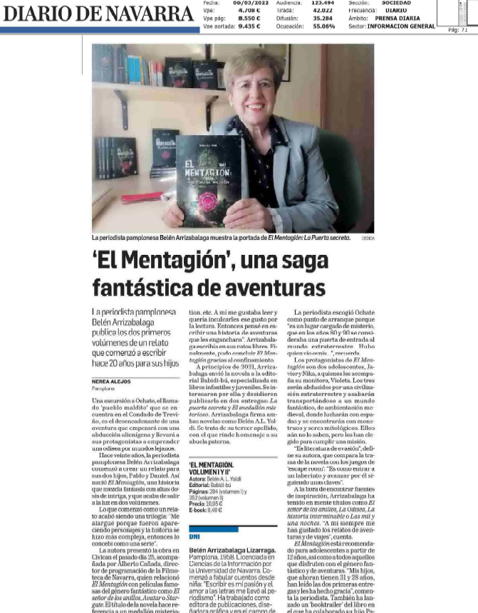 Fotografia del pantallazo de la noticia en la edición impresa del Diario de Navarra