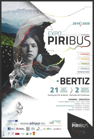 Cartel anunciador de la llegada del Piribus al Parque Natural Señorío de Bertiz