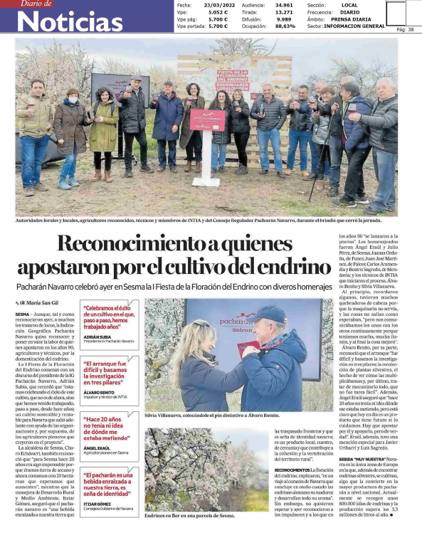 Fotografia del pantallazo de la noticia en la edición impresa del Diario de Noticias