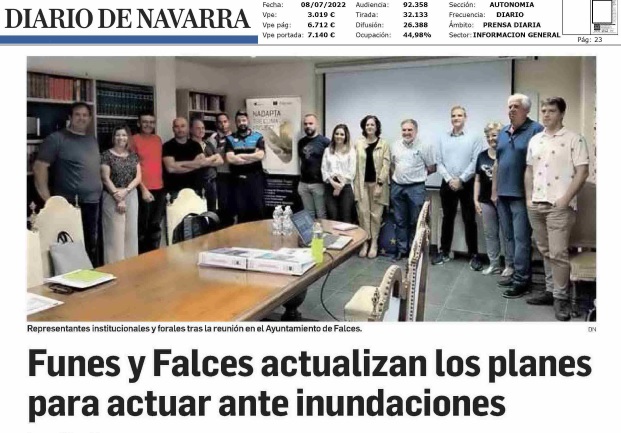 Fotografía del pantallazo de la noticia en la edición impresa del Diario de Navarra