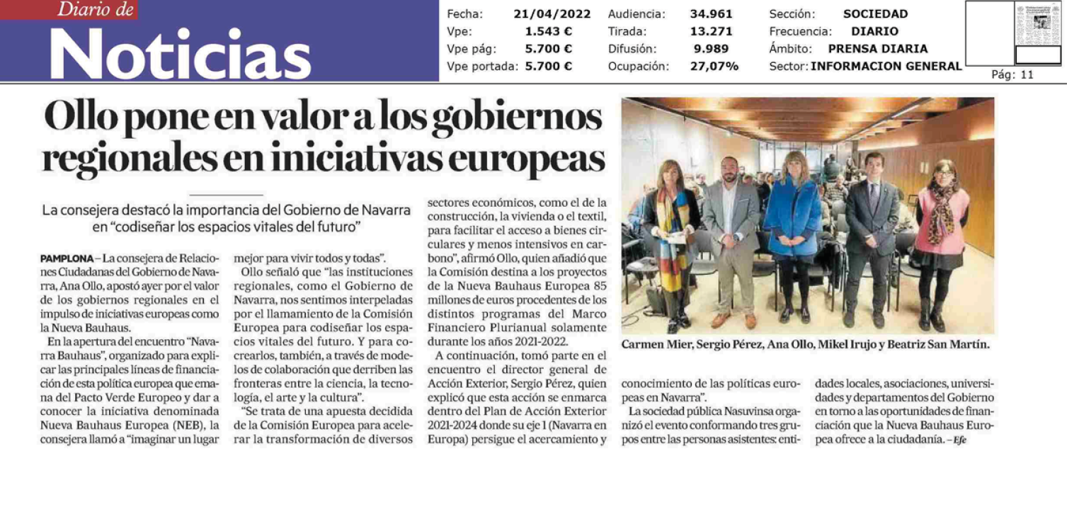 Fotografia del pantallazo de la noticia en la edición impresa del Diario de Noticias