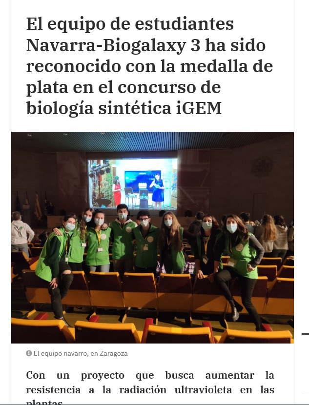 Fotografía del pantallazo de la noticia en la edición online de Pamplona Actual