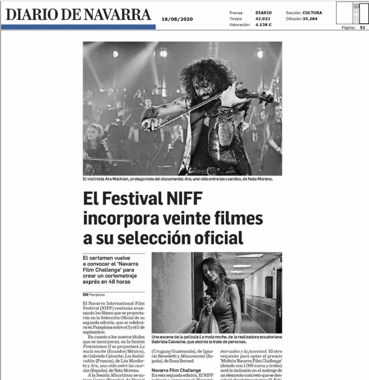 Recorte de la noticia publicada en la edición impresa de Diario de Navarra