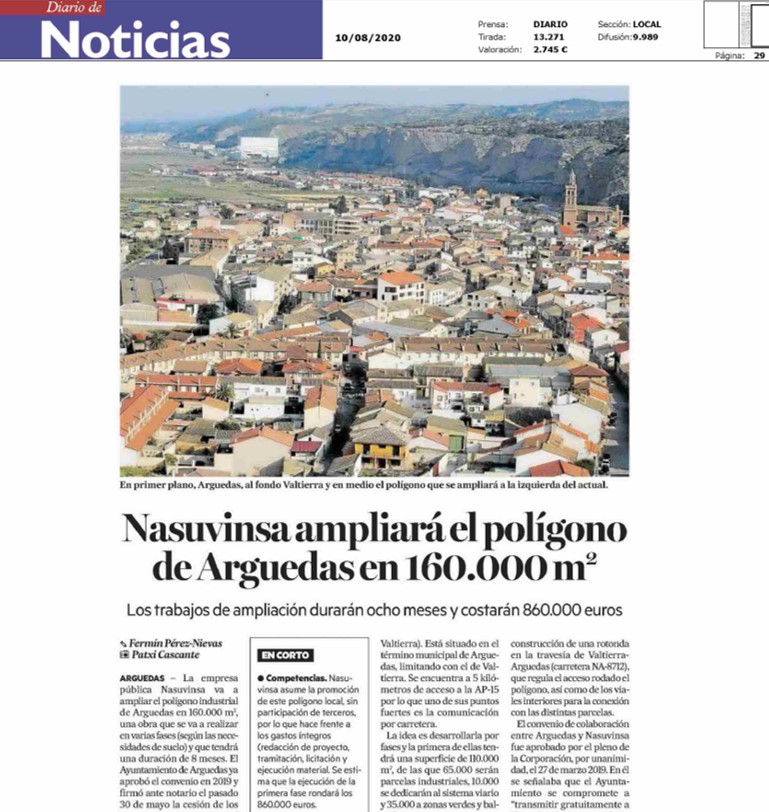 Recorte de la noticia publicada en la edición impresa de Diario de Noticias