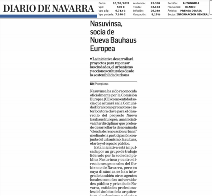 Recorte de la noticia publicada en la edición impresa de Diario de Navarra