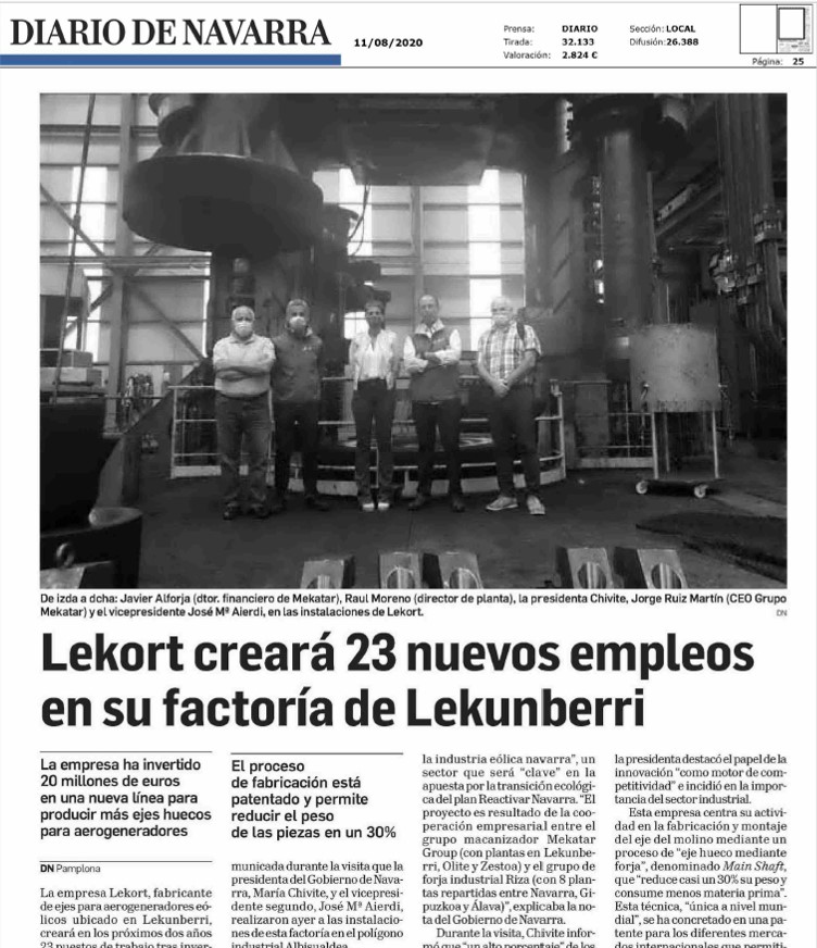 Recorte de la noticia publicada en la edición impresa de Diario de Navarra
