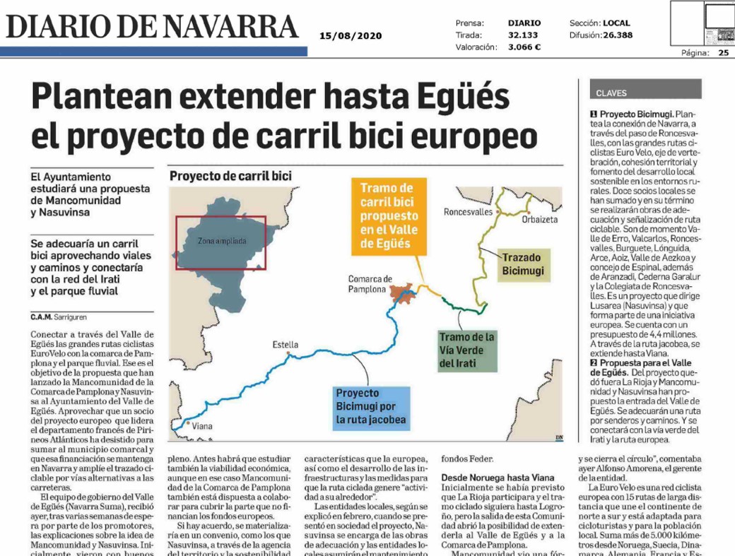 Recorte de la noticia publicada en la edición impresa de Diario de Navarra