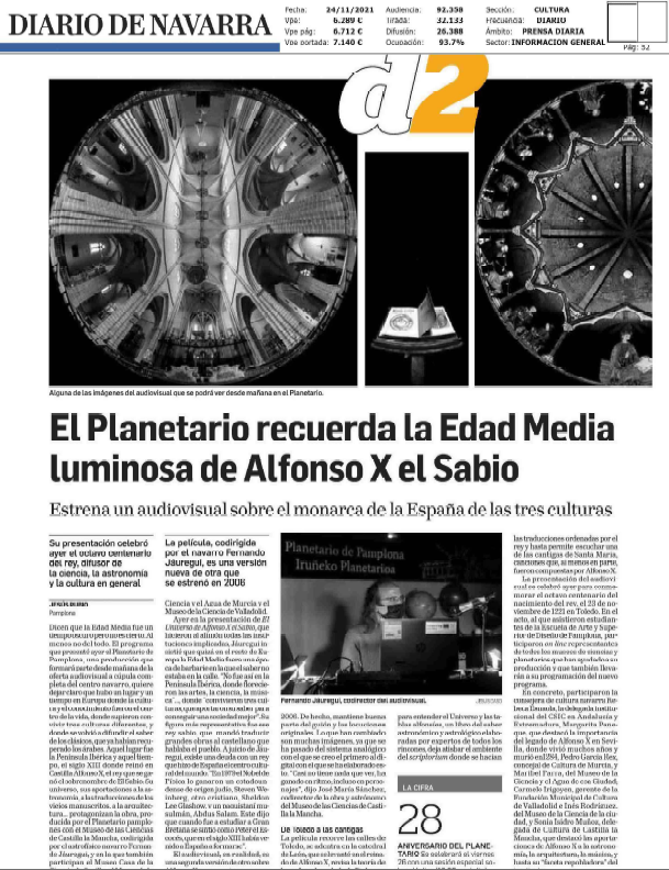 Fotografía del pantallazo de la noticia en la edición impresa del Diario de Navarra