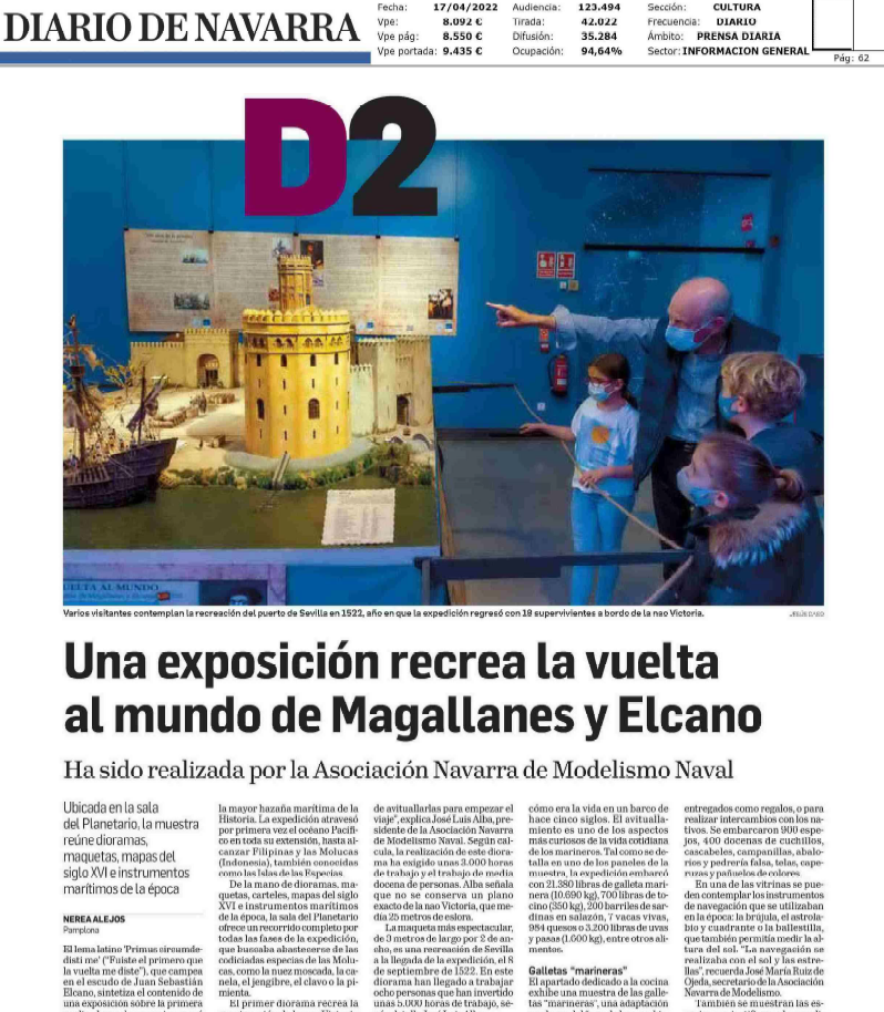 Fotografia del pantallazo de la noticia en la edición impresa del Diario de Navarra