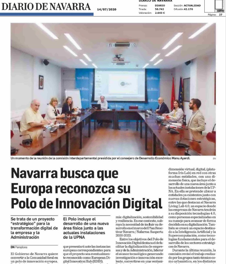 Página dedicada por Diario de Navarra a la noticia