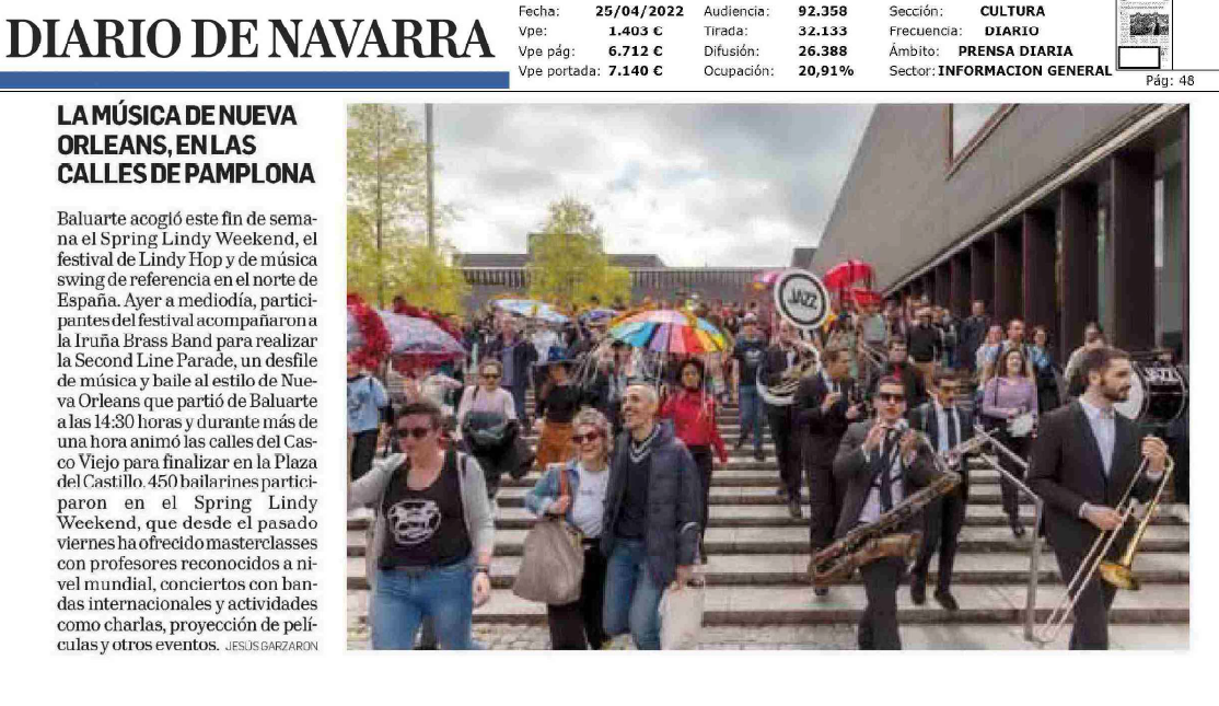 Fotografia del pantallazo de la noticia en la edición impresa del Diario de Navarra