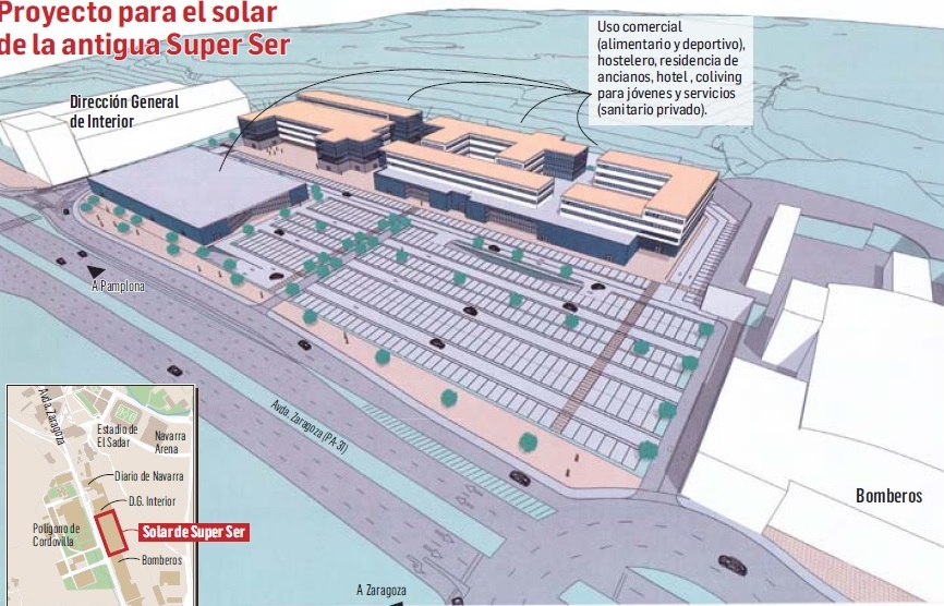 Imagen de la dotación que podrá darse al solar. Fuente: Diario de Navarra