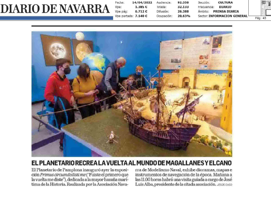 Fotografia del pantallazo de la noticia en la edición impresa del Diario de Navarra