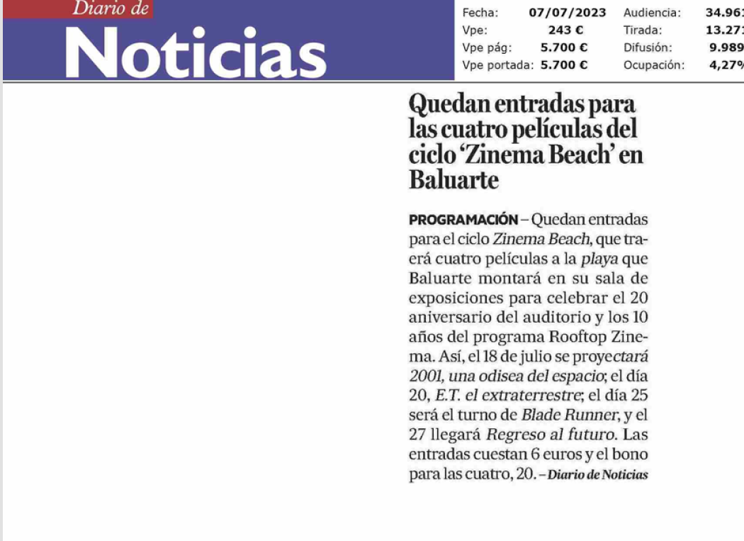Fotografía del pantallazo de la noticia en la edición impresa de Diario de Noticias