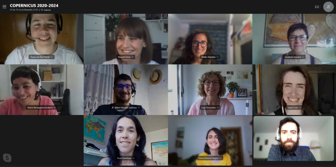 Fotografía de una reunión virtual de parte del equipo de Tracasa que trabaja en el proyecto. 