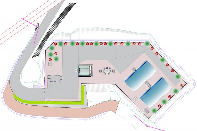Plano de la futura depuradora de Aguilar de Codés 
