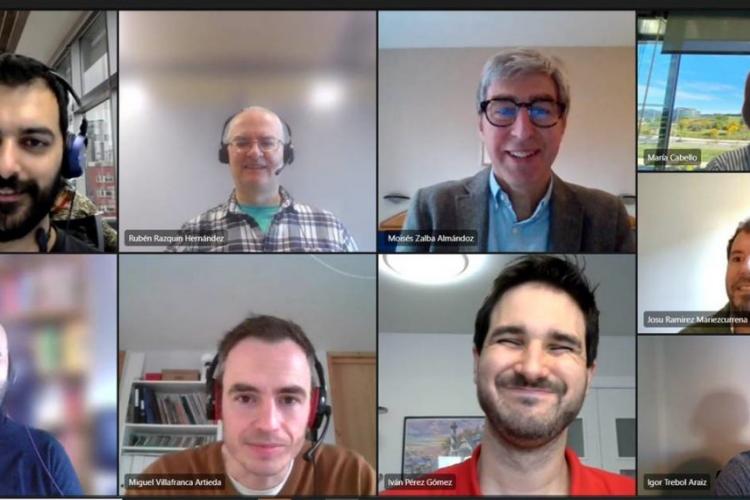 Pantallazo de una videoconferencia del equipo de trabajo de Tracasa integrado por 10 equipos.