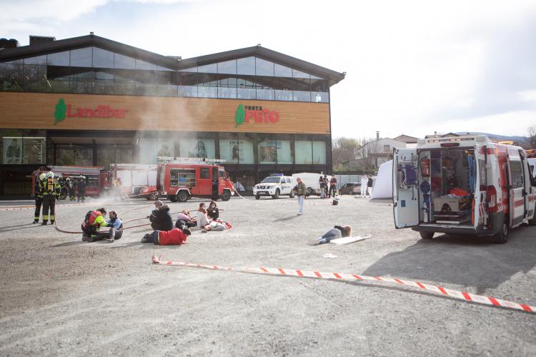 Fotografia durante un momento del simulacro