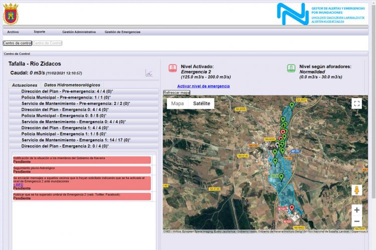 Fotografía del pantallazo de la web donde se ve el mapa aéreo de Tafalla.