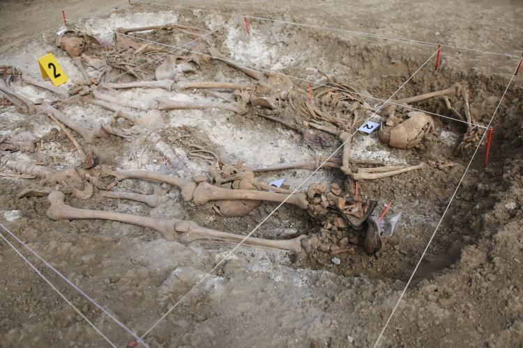 Fotografía de un momento de la exhumación