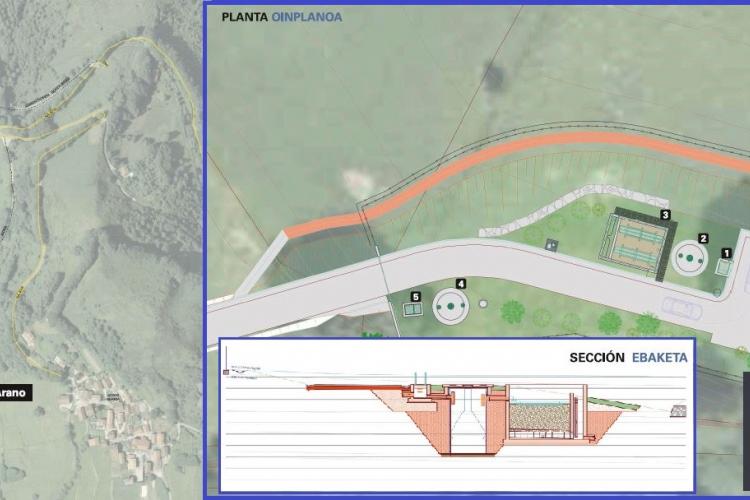 Fotografía del proyecto de construcción de la depuradora en Arano