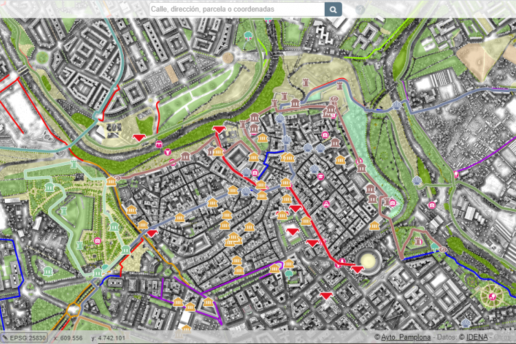 Captura de imagen del visualizador Ciudad, perteneciente al SIG del Ayuntamiento de Pamplona.