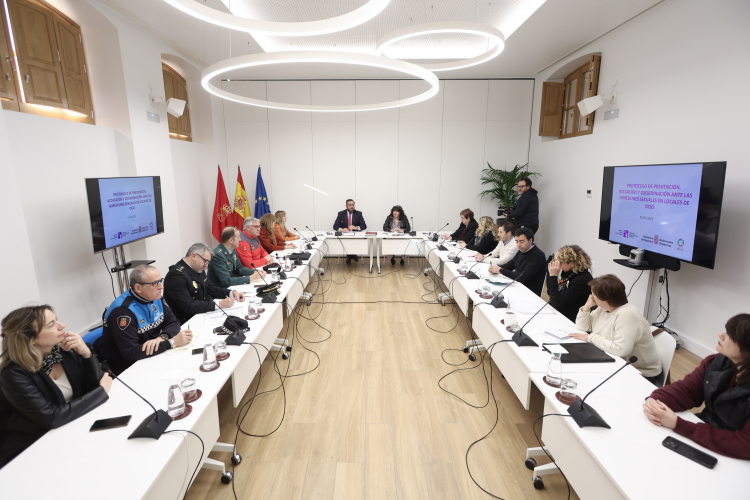 Imagen del comienzo de la reunión celebrada en el Palacio de Navarra.
